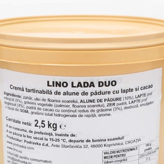 Cremă tartinabilă de alune de pădure cu lapte și cacao 2.5kg