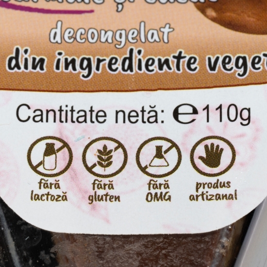 Tort raw vegan Energy Boost cu arahide, caramel din curmale și cacao fără gluten, fără zahăr adăugat 110g