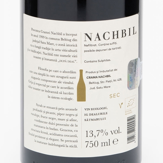 Vin roșu sec eco Syrah, 13.7%, 0.75l