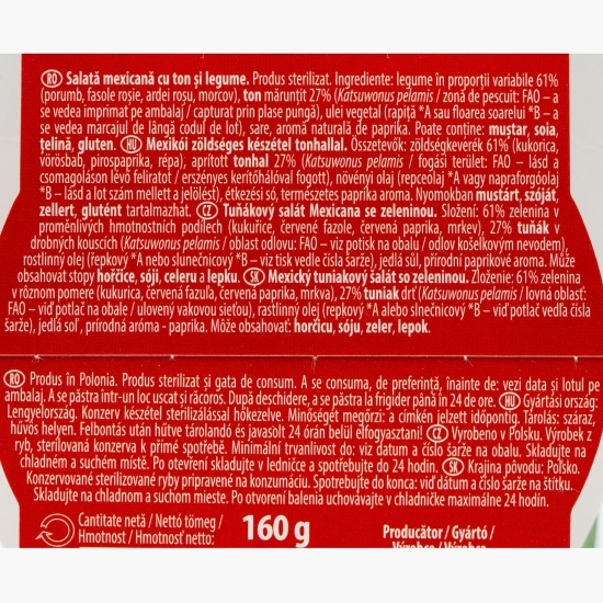 Salată mexicană cu ton și legume 160g