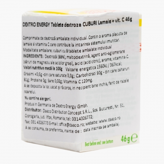 Tablete dextroză cuburi lămâie + vitamina C 46g