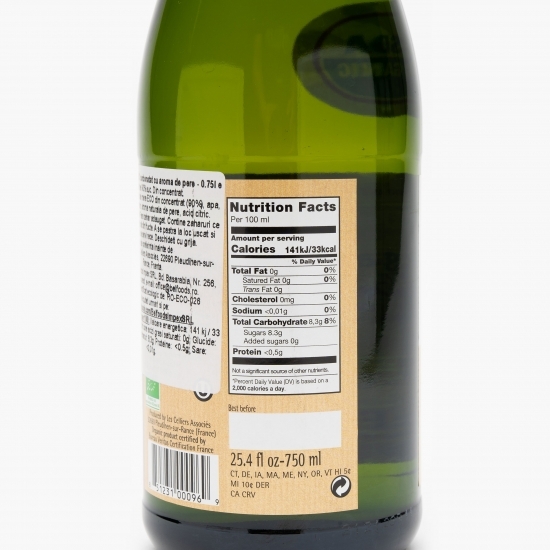 Suc de mere carbonatat cu aromă naturală de pere eco 0.75l