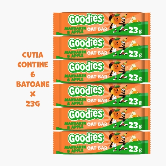 Batoane din ovăz integral cu mandarine și mere, +3 ani, 6x23g