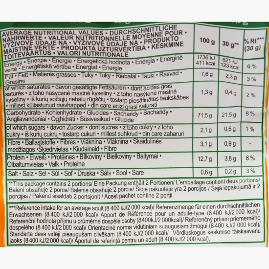 Chipsuri cu proteină de mazăre și aromă de brânză și ceapă, fără gluten 60g