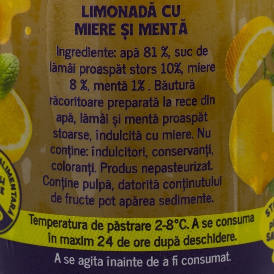 Limonadă cu miere și mentă 0.33l