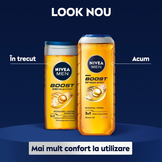 Gel de duș bărbați Boost 3în1, pentru corp, față și păr 0.5l