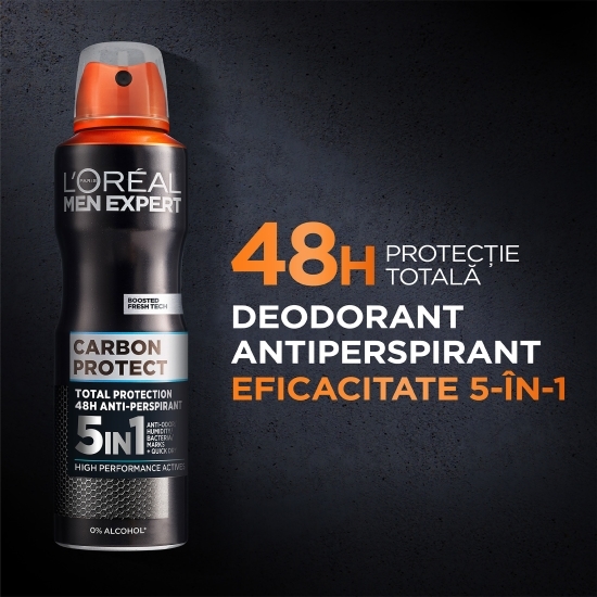 Antiperspirant spray pentru bărbați 5-in-1 Carbon Protect, 150 ml