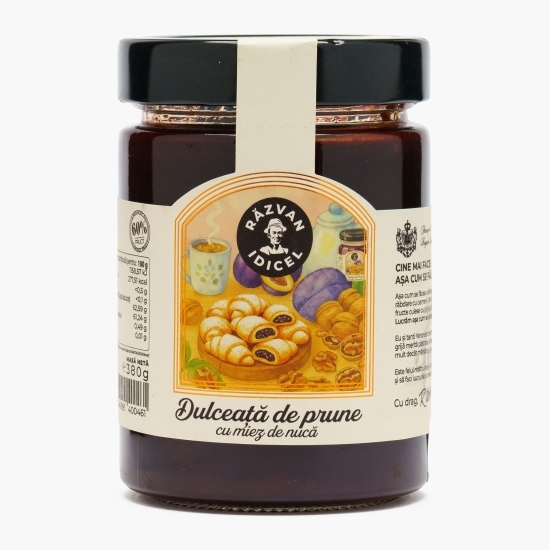 Dulceață de prune cu miez de nucă, gătită la ceaun pe foc de lemne 380g