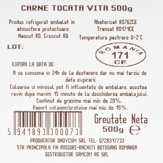 Carne tocată de vită 500g