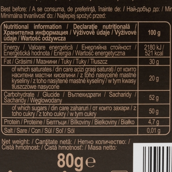 Ciocolată amăruie cu lămâie și mentă 80g