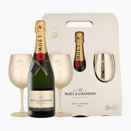 Șampanie Chandon Imperial alb brut, 12%, 0.75l + 2 pahare