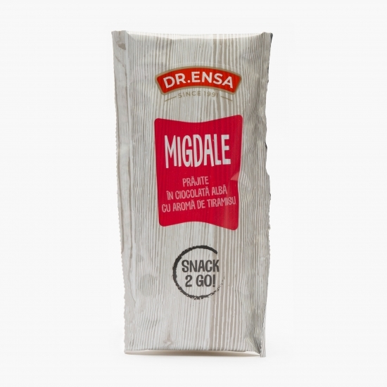 Migdale prăjite în ciocolată albă cu aromă de tiramisu 50g