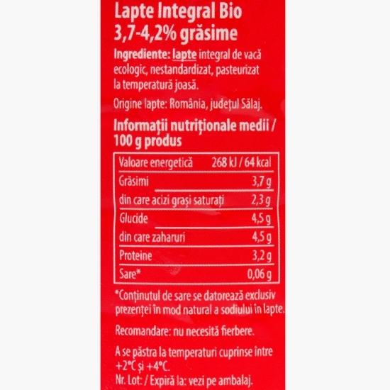 Lapte eco 3.7-4.2% grăsime, 1l