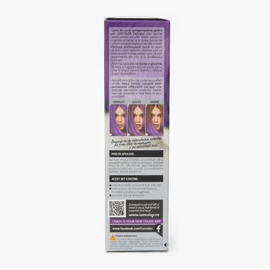Mască (cremă) colorantă semipermanentă pentru păr P22 violet GoCrazy 100ml
