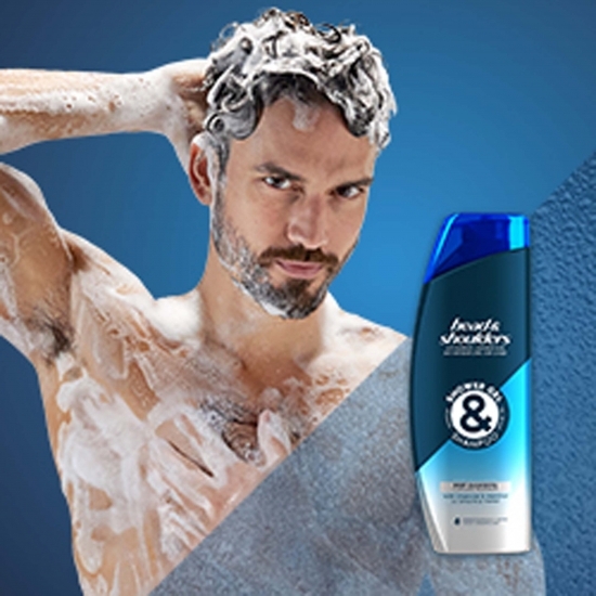 Gel de duș și șampon 3 în 1 pentru bărbați Deep Cleansing cu cărbune și mentol 360ml
