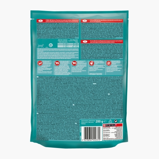 Hrană uscată pentru pisici sterilizate, 200g, vită și grâu