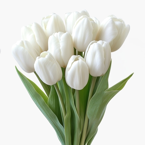 Buchet lalele albe, 10 fire