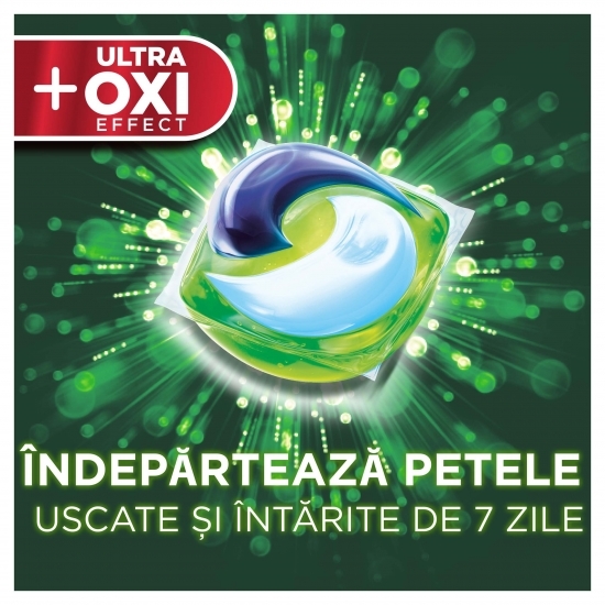 Pachet promo: Detergent de rufe capsule All in One Pods+ Oxi Efect, 25 spălări + Detergent de rufe capsule All in One Pods+ Unstoppables, 25 spălări