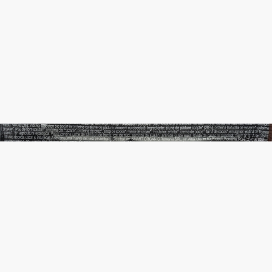 Baton proteic eco cu alune de pădure, acoperit cu ciocolată, vegan 40g