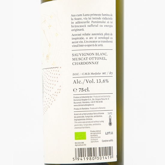 Vin alb sec eco Duh Sauvignon Blanc, Muscat Ottonel & Chardonnay, 13.6%, 0.75l