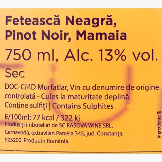Vin rose sec Pinot Noir & Fetească Neagră & Mamaia, 13%, 750ml
