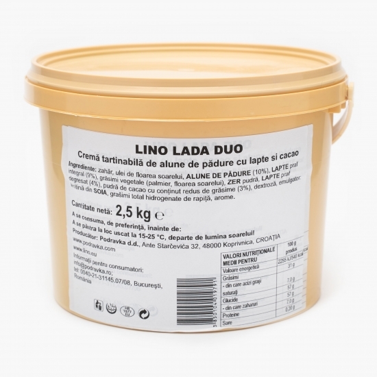 Cremă tartinabilă de alune de pădure cu lapte și cacao 2.5kg