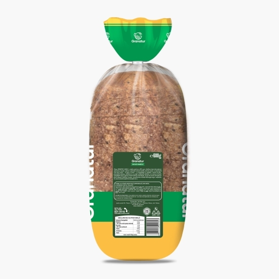 Pâine integrală feliată cu semințe de in Două Maiele, 600g