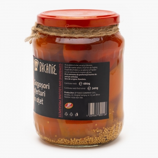 Gogoșari sferturi în oțet 680g