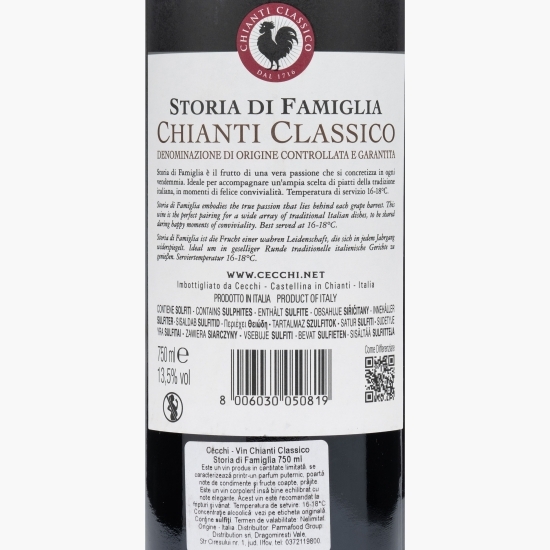 Vin roșu sec Classico Storia di Famiglia, 13.5%, 0.75l