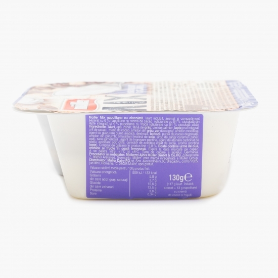 Iaurt Mix Chantilly și napolitane cu ciocolată 130g