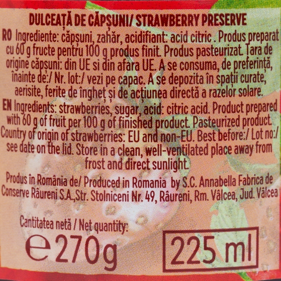 Dulceață de căpșuni 270g
