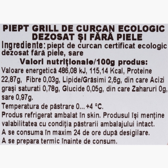 Piept de curcan grill ecologic 250g
