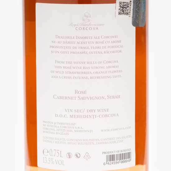 Vin rose sec Cabernet Sauvignon & Syrah, 13.5%, 0.75l