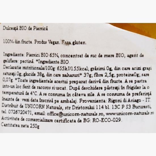 Dulceață eco de piersici 250g