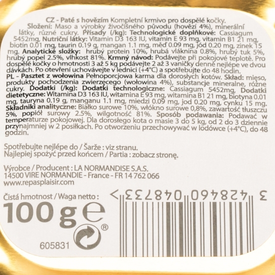Hrană umedă pentru pisici 100g