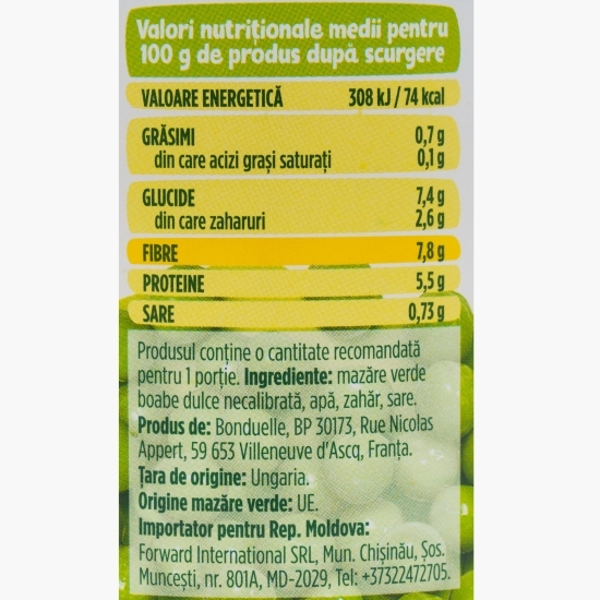 Mazăre verde boabe dulce 200g