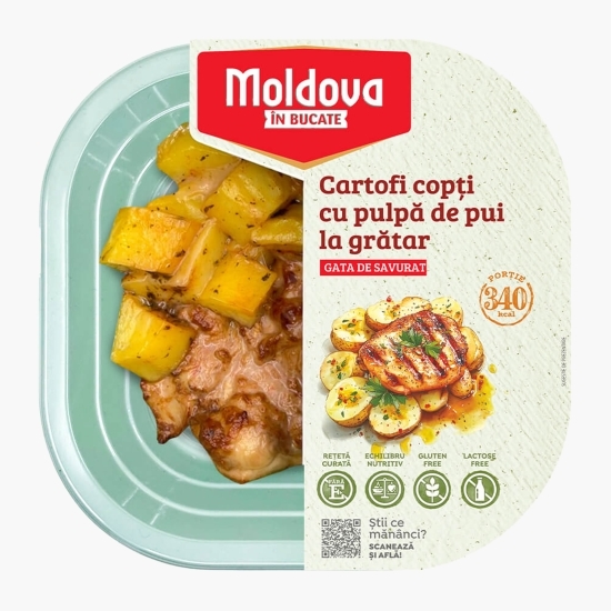 Cartofi copți cu pulpă de pui la grătar, 250g