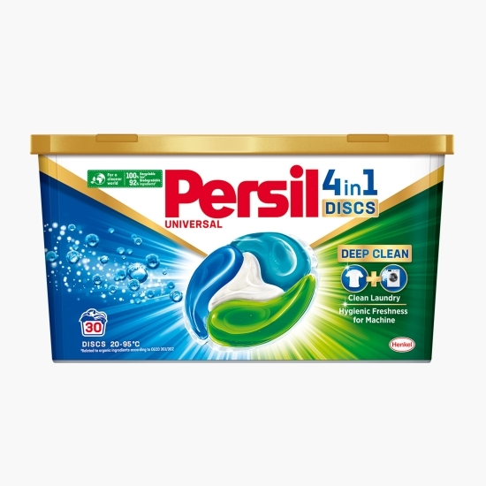 Detergent de rufe capsule, Deep Clean, 4 in 1, Discs Universal, 30 spălări