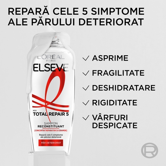Șampon reconstituant pentru păr deteriorat, Total Repair 5, 400ml