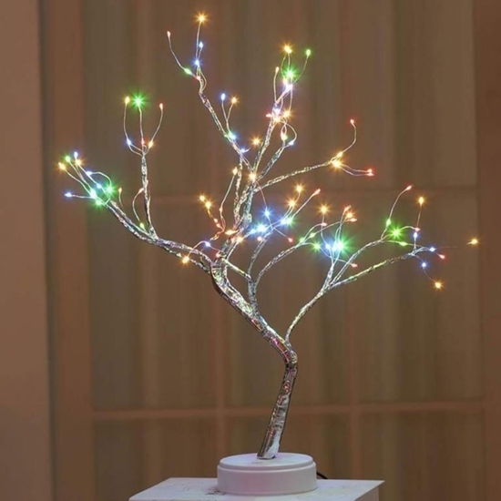 Decorațiune luminoasă arbore cu baterii + USB, 108 LED-uri, multicolor