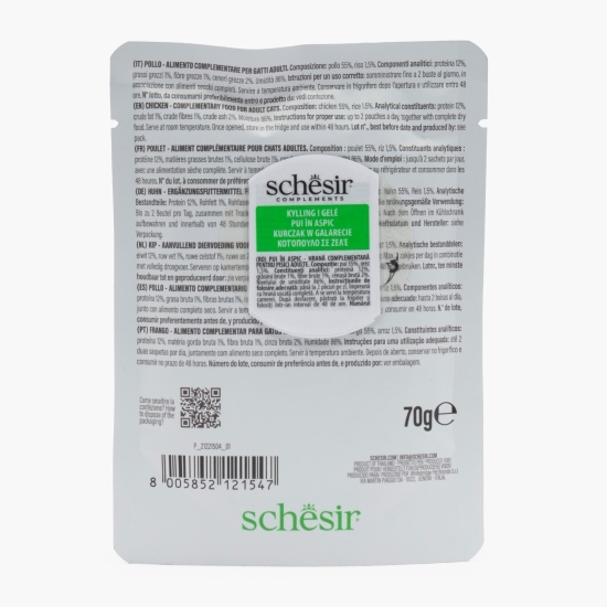 Hrană umedă pentru pisici adulte, 70g, pui în aspic