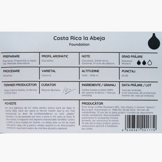 Costa Rica La Abeja 500g cafea de specialitate boabe