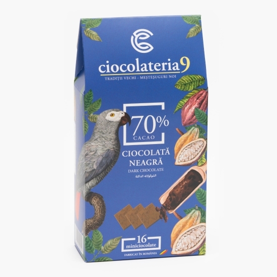 Ciocolată neagră 70% cacao, 80g (16x5g)