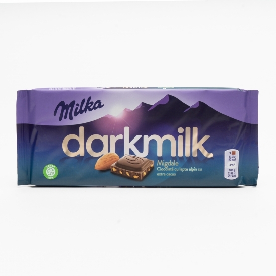 Ciocolată cu extra cacao și migdale DarkMilk 85g
