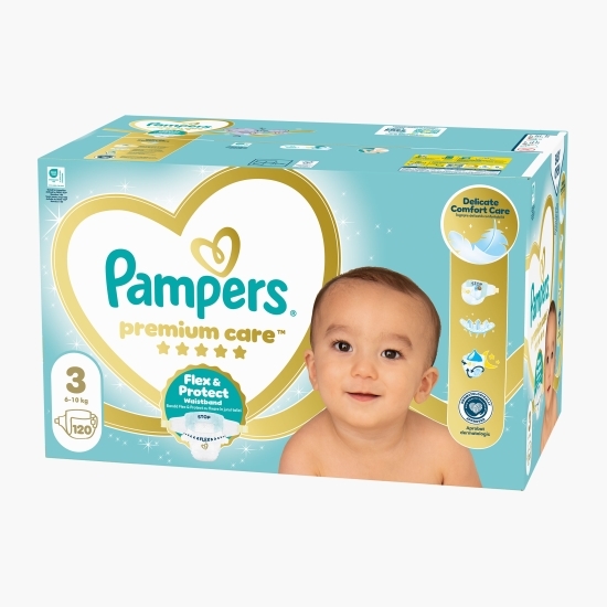 Scutece Premium Care mărimea 3, 6-10kg, 120 buc