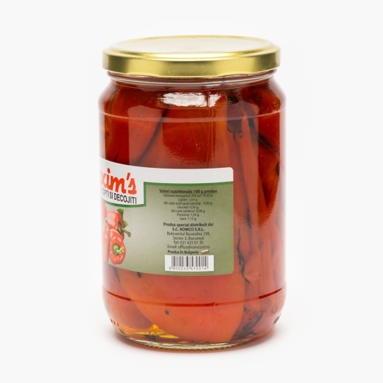 Ardei capia copți și decojiți în oțet 680g