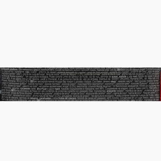 Baton proteic eco cu căpșuni, glazurat, vegan 40g