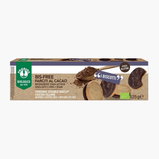 Biscuiți eco fără lactoză și gluten cu cremă de cacao 125g