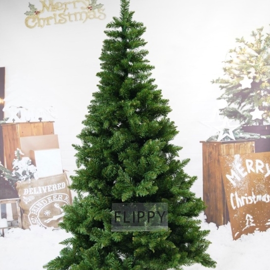 Brad artificial de Crăciun, clasic, înălțime 180 cm, diametru 95cm, 463 ramuri, verde, suport metalic