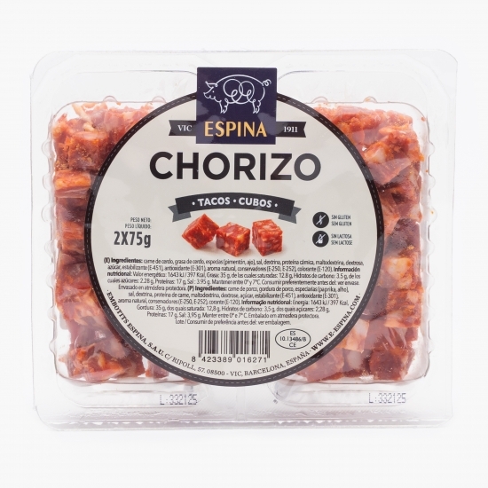 Cuburi de salam Chorizo 2x75g
